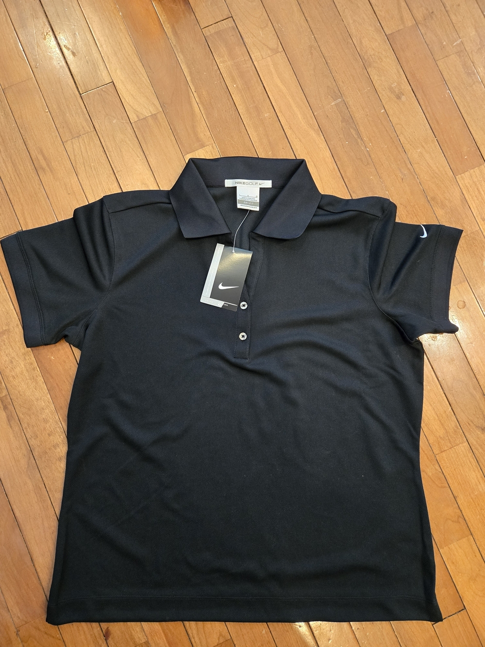 Nike Golf Womens Dri-Fit Black Short-Sleeve Polo - Sz Large